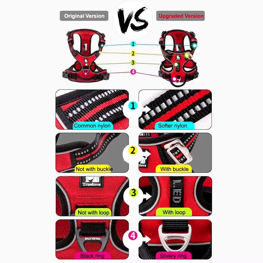 Front Nylon Dog Harness No Pull Vest Soft Adjustable Safety Harness for Dog Small Large Running Training French Bulldog