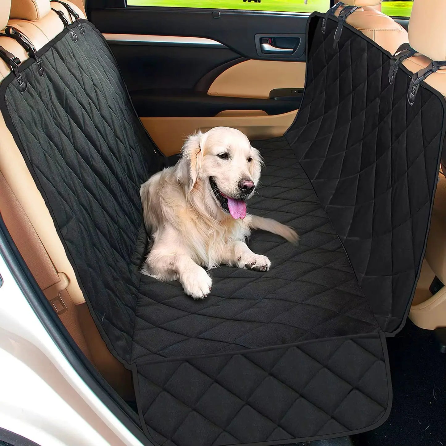 Dog Car Seat Cover Waterproof Dog Hammock Car Dog Car Blanket Mats Case for Rear Back 2 in 1 for Trunk Dog Car Protector